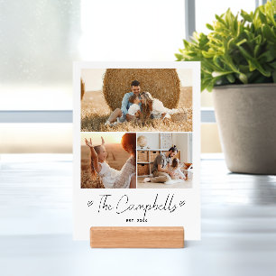 Family Script Hearts Photo Collage Holder