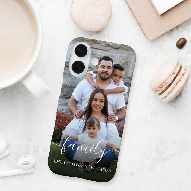 Family Script Overlay Photo Case-Mate iPhone Case (Creator Uploaded)
