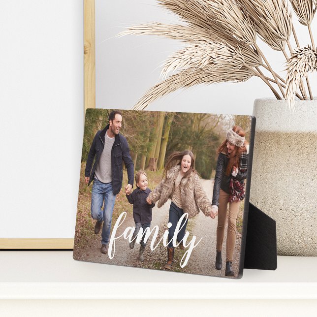 Family Script Overlay Photo Plaque (Creator Uploaded)