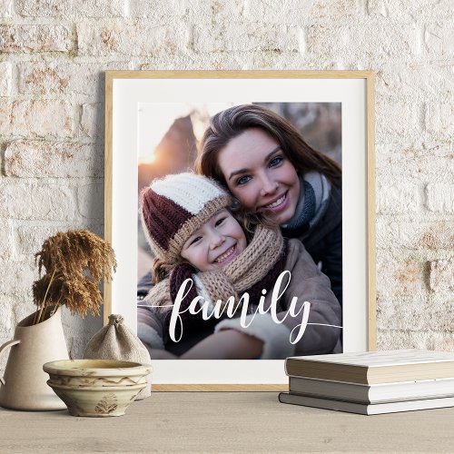 Family Script Overlay Photo Print