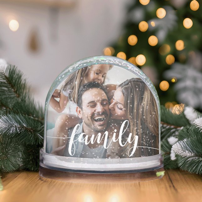 Family Script Overlay Photo Snow Globe (Creator Uploaded)