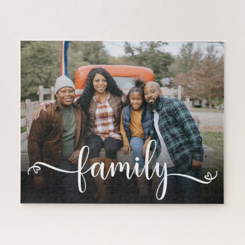 Family Script Photo Jigsaw Puzzle