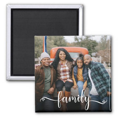 Family Script Photo Magnet