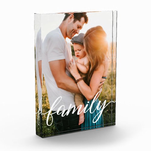 Family Script Typography Custom Photo Block