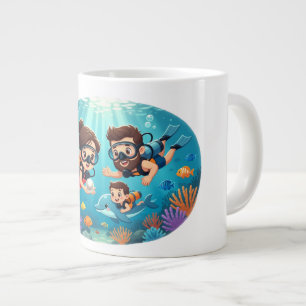 Family Scuba Diving Adventure Giant Coffee Mug