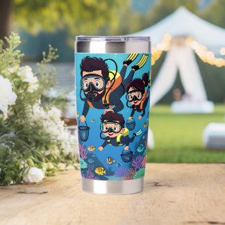 Family Scuba Diving Fun Insulated Tumbler