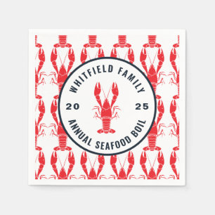 Family Seafood Boil Lobster Custom Paper Napkins