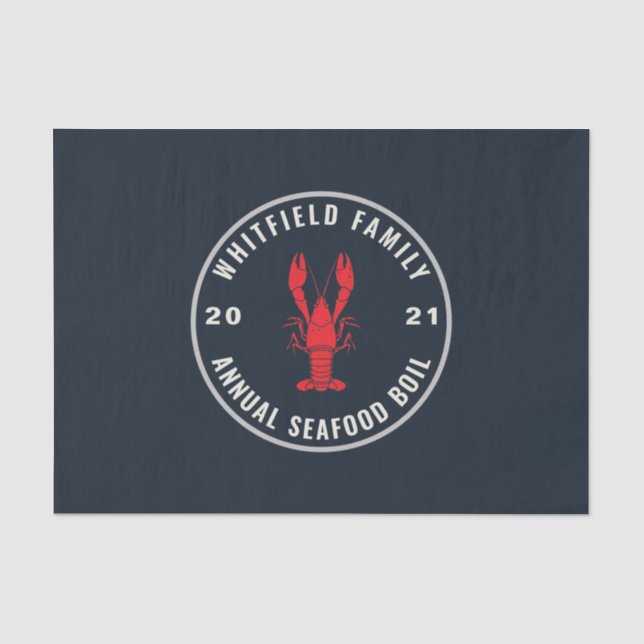 Family Seafood Boil Party 4th of July Custom Tissue Paper (Front)