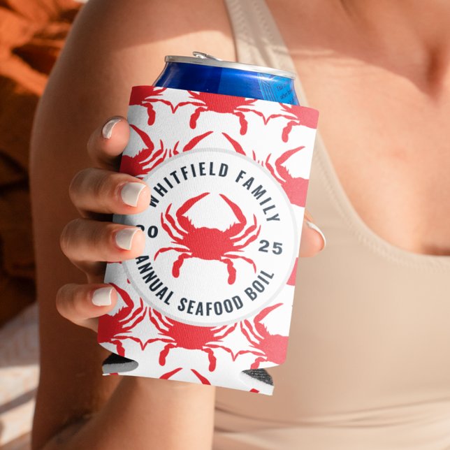 Family Seafood Boil Personalized Crab Can Cooler (Family Seafood Boil Personalized Crab Can Cooler)