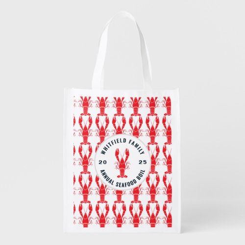 Family Seafood Boil Personalized Lobster Custom Grocery Bag