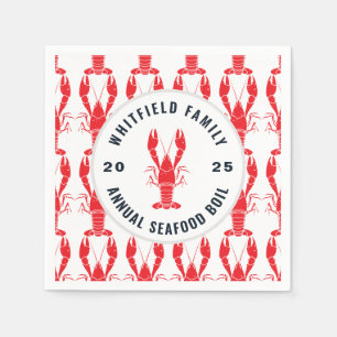 Family Seafood Boil Personalized Lobster Paper Napkins