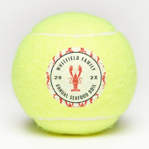 Family Seafood Boil Personalized Summer Games Tennis Balls