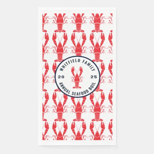 Family Seafood Boil Personalized Summer Lobster Paper Guest Towels