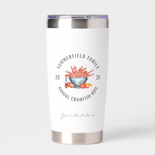 Family Seafood Boil Summer Crawfish Party Custom Insulated Tumbler