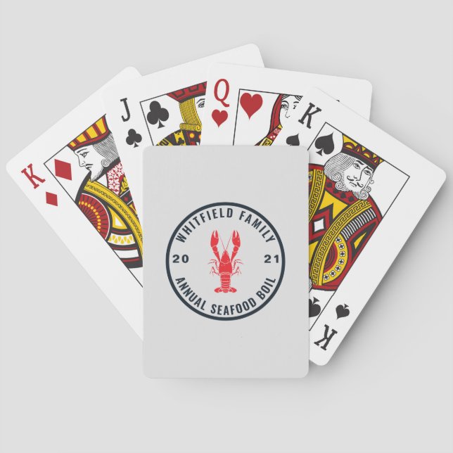 Family Seafood Boil Summer Party Custom Poker Cards (Back)