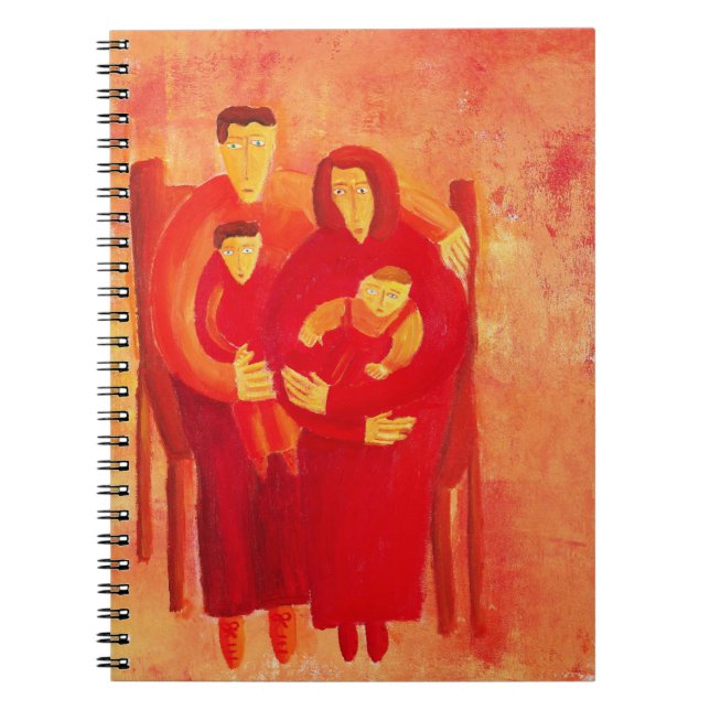 Family Seated Contemporary Art Portrait Painting Notebook (Front)