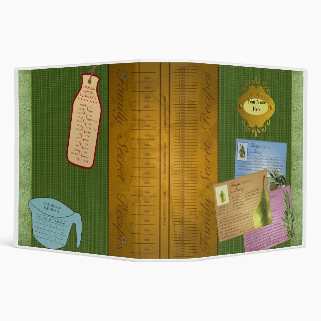 Family Secret Recipes 3 Ring Binder (Background)