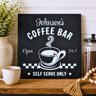 Family Self Serve Coffee Bar Faux Canvas Print