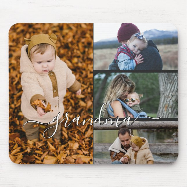 Family Simple Collage Modern Love Grandma Mom Mouse Pad (Front)