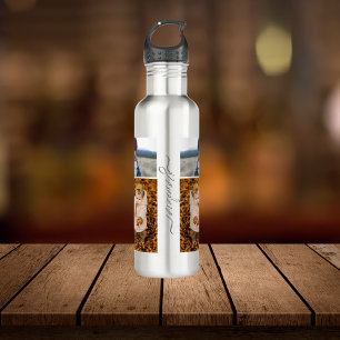 Family Simple Collage Modern Love Grandma Mom Stainless Steel Water Bottle