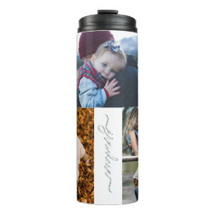 Family Simple Collage Modern Love Grandma Mom Thermal Tumbler