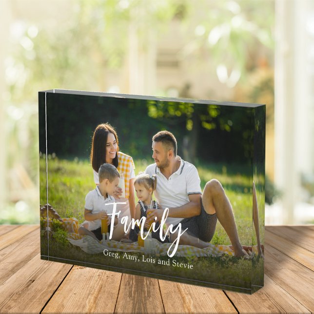 Family Simple Typography Personalized Photo Block (Creator Uploaded)