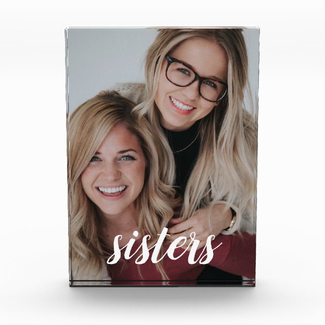 Family Sisters Personalized Photo Block (Front)