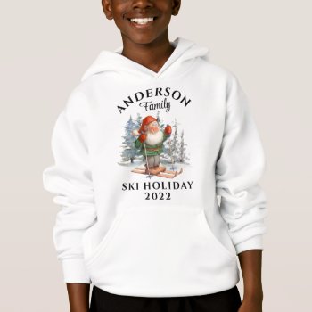 Family Ski Holiday With Name And Year Hoodie by DP_Holidays at Zazzle