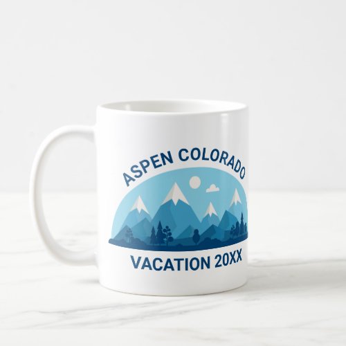 Family Ski Trip Custom Colorado City Cute Mountain Coffee Mug