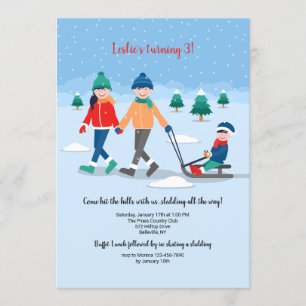 Family Sledding Invitation