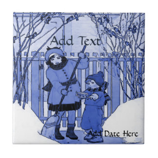 Family Snow Tile, Dutch Look, Personalize Tile