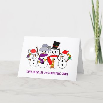 Family Snowman  Holiday Card by JSCollections at Zazzle