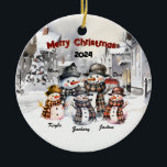 Family Snowman Personalized Christmas Ornament<br><div class="desc">Personalized Christmas Ornament Family of 5</div>