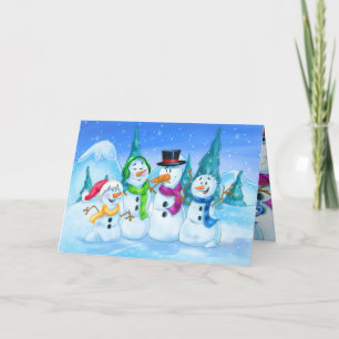 Family snowmen cards