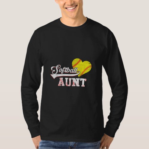 Family Softball Player Gifts Softball Aunt  T_Shirt