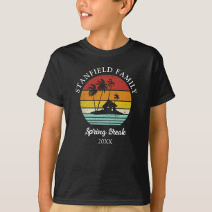 Family Spring Break Beach Hut Palm Trees Matching T-Shirt
