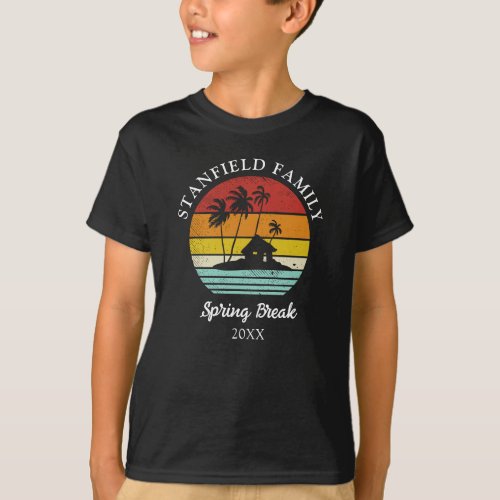 Family Spring Break Beach Hut Palm Trees Matching T_Shirt