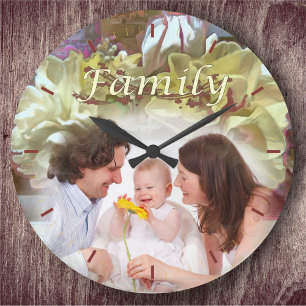Family & Spring Flowers PCM1 Large Clock