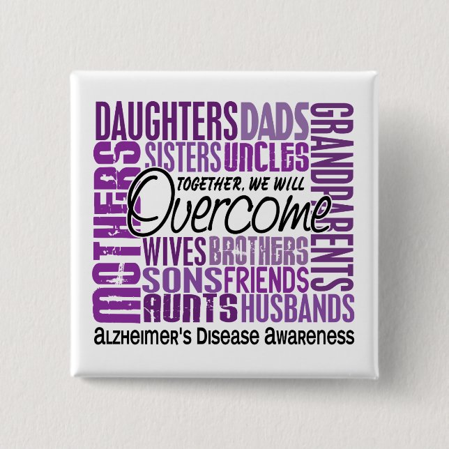 Family Square Alzheimer's Disease Pinback Button (Front)