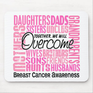 Family Square Breast Cancer Mouse Pad