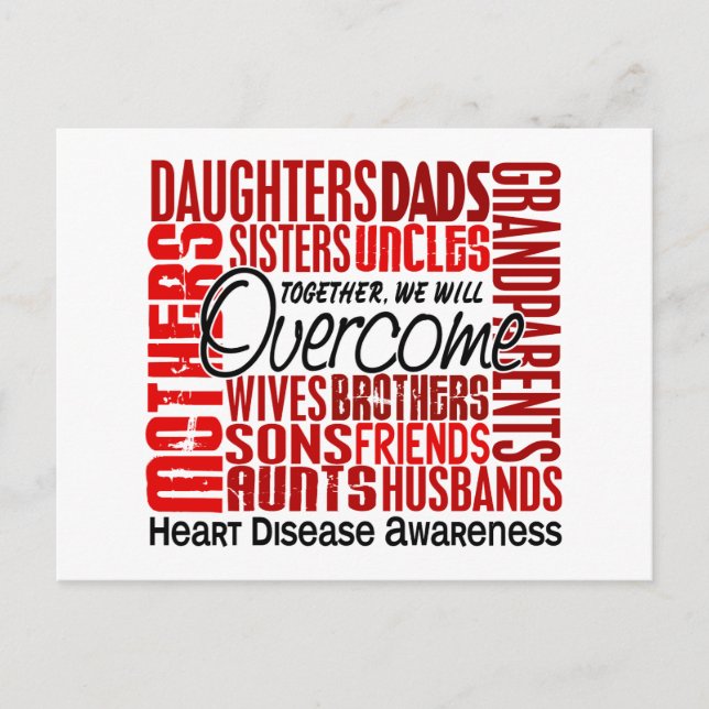 Family Square Heart Disease Postcard (Front)
