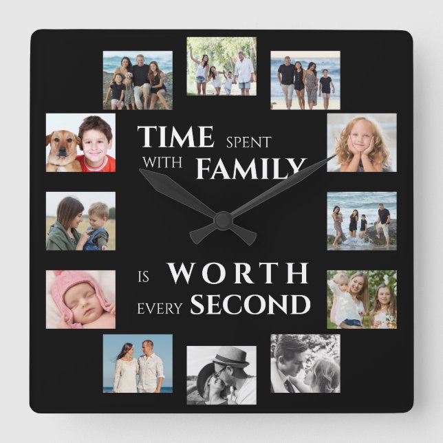 Family Square Wall Clock (Front)