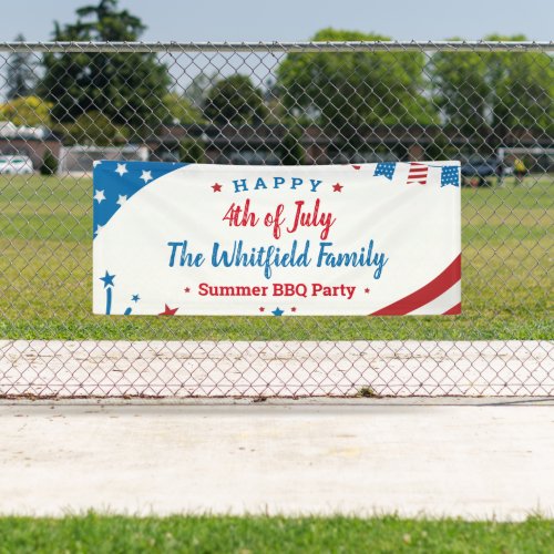 Family Summer BBQ 4th July Annual Holiday Party Banner
