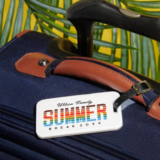 Family Summer Break Sunset Beach  Luggage Tag (Front Insitu 3)