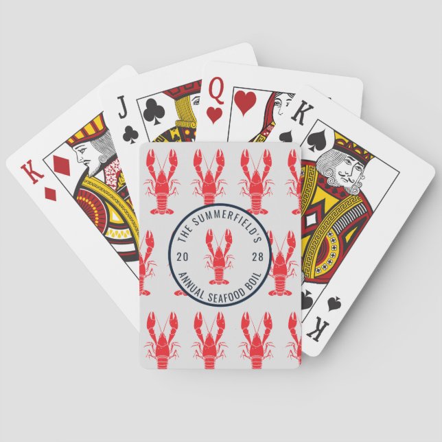 Family Summer Crab Boil Custom Games Poker Cards (Back)