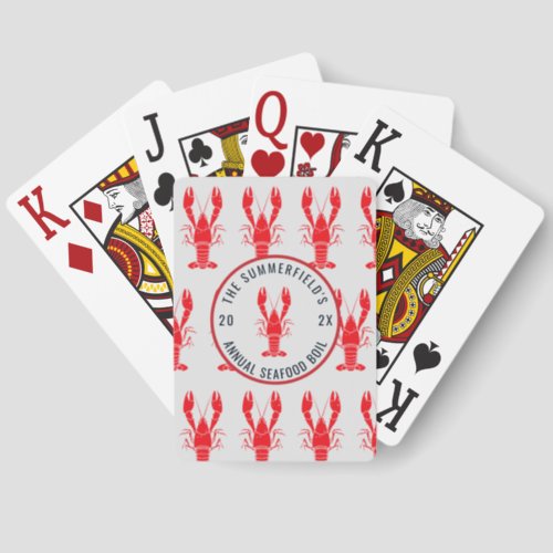 Family Summer Crab Boil Seafood Cookout Custom Jumbo Poker Cards