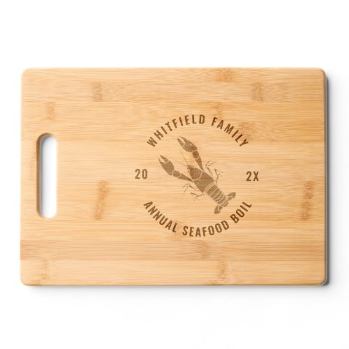 Family Summer Seafood Cookout Custom Reunion Cutting Board