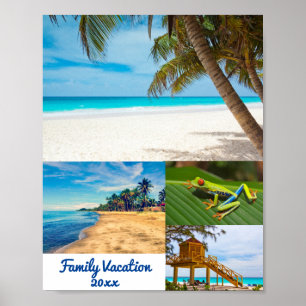 Family Summer Vacation Photo Collage Template Poster