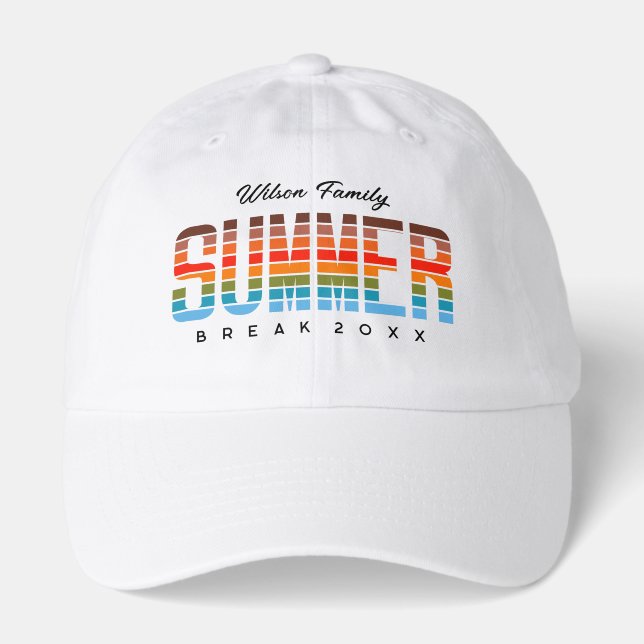  Family Summer Vacation Sunset Beach  Hat (Front)