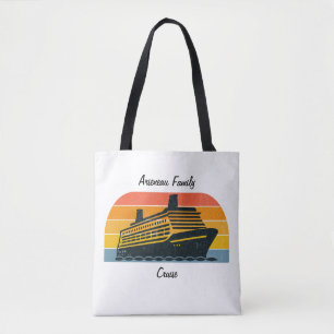 Family Sunset Cruise Personalize Tote Bag